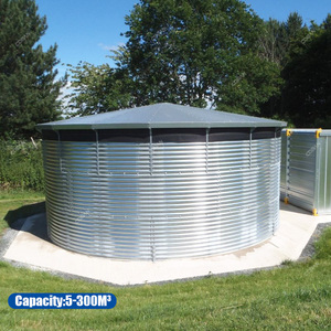 Tanque de Agua de Acero Zincalume con Revestimiento de PVC para Riego Agrícola, Silo Galvanizado de 10-600m3 para Almacenamiento de Agua de Lluvia para Bebederos de Ganado - Product Image 1