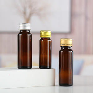 ขวดแก้วเปล่าใส่ยาเม็ดสีเหลืองอำพันขวดแก้วใส่ของเหลวทางปากขวดแก้วใส่น้ำพร้อมฝาปิด - Product Image 4