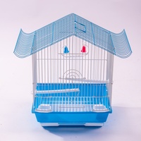 Cage à oiseaux moderne en acier inoxydable, pliable, avec plateau en plastique suspendu pour perruches - Vente en gros
