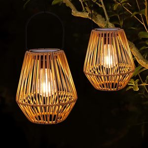 Lanternes solaires extérieures étanches suspendues lumières solaires <span class=keywords><strong>décoration</strong></span> pour jardin cour patio porche arbres pelouse voie - Product Image 1