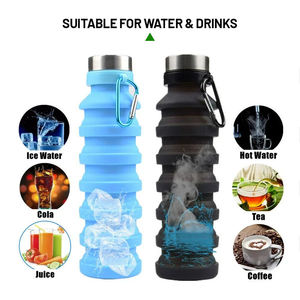 Botella de Agua Plegable Reutilizable, Libre de BPA, Apta para Alimentos (FDA/LFGB), de Silicona, Ecológica, para Viajes, Gimnasio, Campamento y Hogar - Product Image 5