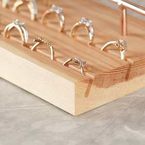 Nhà Máy Bán Buôn 3 Tier Rose Gold Mạ Điện Da Đồ Trang Sức Đứng Máy Tính Để Bàn Bông Tai Thẻ Giá Nhẫn Lưu Trữ Khay Hiển Thị Loại - Product Image 4