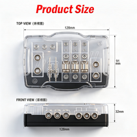 Boîtier de distribution de fusibles robuste à 3 circuits pour autoradio avec porte-fusibles mini ANL et LED rouge pour camping-cars et bateaux