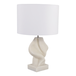 Lampada da Tavolo Moderna in Resina con Paralume Bianco a Tamburo, Luce Decorativa per Casa, Camera da Letto, Ufficio, Soggiorno - Product Image 3