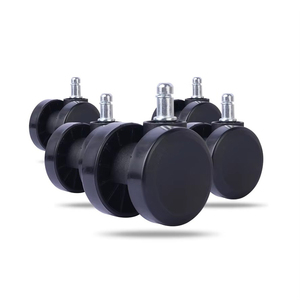 2.5 Inch Twin Wheel 360 Degree <b>Swivel</b> Adjustable Nylon PA6 Casters 50-100mm 30-35kg Load Modern Office Chair Wheels for School - Product Image 3