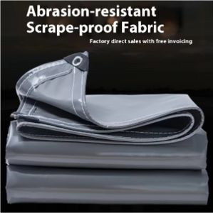 Couverture imperméable de camion extérieur, bâche épaisse <span class=keywords><strong>grise</strong></span>, <span class=keywords><strong>toile</strong></span> <span class=keywords><strong>cirée</strong></span> en PVC, voile d'ombrage pour le soleil et la pluie - Product Image 2