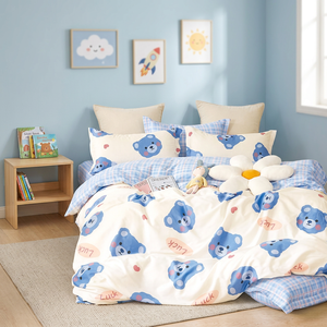 Luxury Quilted Duvet Cover Set Microfiber Brushed Bed <b>Sheets</b> with Pillow Cases - Product Image 3