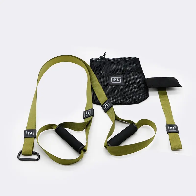 Premium Gym Fitness Sling Trainer Adjustable Suspension Train System Suspension Trainer Strap with Door Anchor Handle