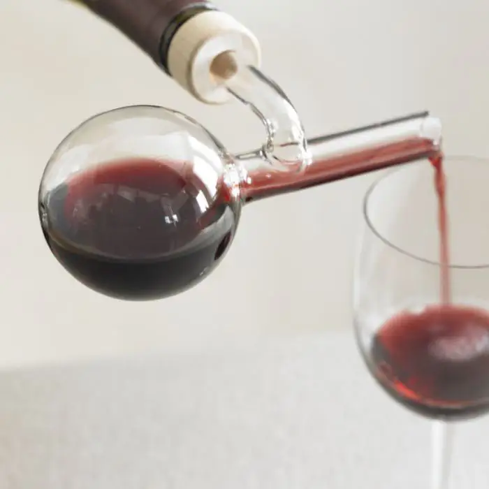 Aeratore per vino in vetro soffiato a mano beccuccio 50ml di capacità in acciaio inossidabile in plastica in Silicone e accessori per barre di vino rosso