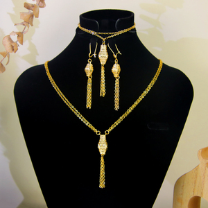 Conjunto de Joyería Nupcial Directo de Fábrica, Chapado en Oro de 21k, Diseño de Serpiente, con Circonitas, para Mujer, Eventos y Fiestas - Product Image 5