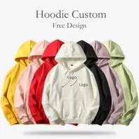 HIC1 erkek örme 300g % 85% pamuk % 15% Polyester özel Logo Hoodie kazak düz renk üst iş elbiseleri rahat kazak