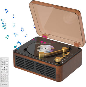 Vetek Portable CD <b>Player</b> with Built-in Speakers FM Radio <b>USB</b> Remote Control Wooden Design Home Music <b>Player</b> - Product Image 1