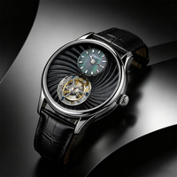 Nouvelle montre sport et affaires pour homme 42 mm, cadran guilloché CNC, 100 % véritable tourbillon mécanique, acier inoxydable, étanche 5 bars