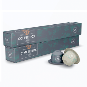 Boîte à capsules de café biodégradable personnalisable, impression couleur, boîte plate en carton blanc pour le rangement des dosettes vides - Product Image 3