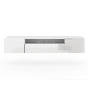 Meuble TV mural flottant haute brillance 160 cm pour salon, meuble TV suspendu, unité TV - Product Image 3