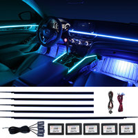 Lumière d'ambiance universelle pour l'intérieur de la voiture en fibre optique acrylique RGB, contrôle par application, couleur changeante, lumière décorative LED