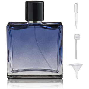 Wholesale 30ml <b>Empty</b> Luxury Flat Unique Square <b>Spray</b> Fragrance <b>Bottle</b> Clear Black Red Amber Refillable Perfume Glass <b>Bottle</b> - Product Image 1