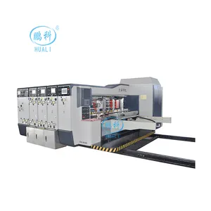 HUALI alimentador automático de 4 colores caja corrugada impresora slotter máquina caja de papel de impresión slotter troqueladora precio