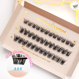 Wholesale Diy Press for Cluster Lashes Self <strong>Adhesive</strong> Extensions Private Label <strong>Reusable</strong> <strong>Eyelash</strong> CC for Feather Style - Product Image 6