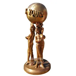 Famous metal cast sculpture bronze full size the world is yours statue for sale