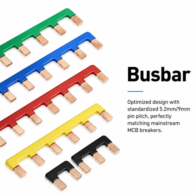 1P/2P/3P Copper MCB Busbar 18mm Pitch Insulated Comb Busbar Air Switch UL94 V-0 Flame Retardant Circuit Breaker Connector
