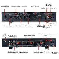 Amplificateur de puissance professionnel 5.1 Surround Sound avec radio FM pour spectacles en extérieur et home cinéma