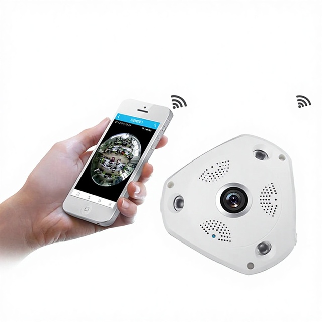 VR Camera 360-Degree Panoramic Wireless Wi-Fi Night Vision IP66 Waterproof 3-Megapixel Includes 6GB Card