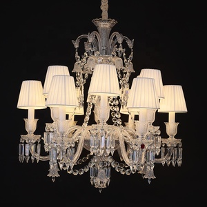 Candelabro de cristal cromado moderno personalizado para vestíbulo de hotel grande de lujo <span class=keywords><strong>Bacarat</strong></span> con instalación para colgar en el techo - Product Image 2