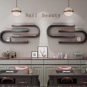 2025 New Free Shipping Modern Design Metal Nail Art <b>Shelf</b> Display Rack <b>Wall</b> Hanging Cosmetic Storage for Nail Polish Glue - Product Image 1