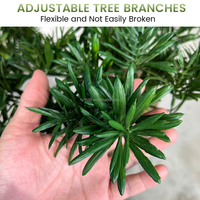 Grand arbre artificiel en pin vert de 190 cm, réaliste, de haute qualité, faux podocarpus macrophyllus, pour la décoration de la maison, du jardin, de l'hôtel, de la maison