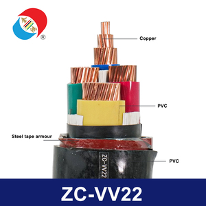 Câble d'alimentation blindé ignifuge XLPE en cuivre ZC-VV22 0.6/1kV-classe C FR armure de bande en acier pour l'enterrement direct - Product Image 2