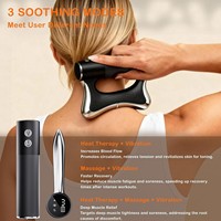 Brosse de massage électrique à micro-courant, thérapie thermique, vibration, Gua Sha chauffant, batterie au lithium