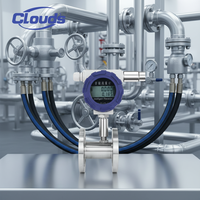Débitmètre numérique sans fil Clouds Wireless Turbine Flow Meter avec totalisateur à distance 4G NB-IoT LoRa et accumulateur d'impulsions, synchronisation cloud