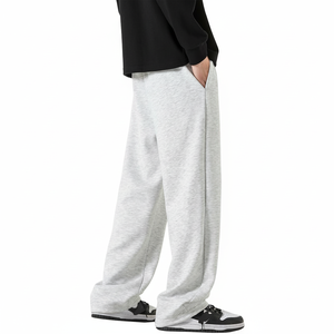 Pantalons de jogging pour hommes, coupe ample, jambe droite, décontractés, lavés, avec poche, bas ouvert - Product Image 1