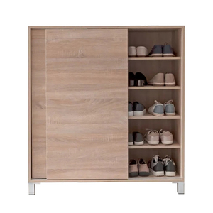 <span class=keywords><strong>Meuble</strong></span> à chaussures moderne en bois pour la maison, 8 compartiments, avec protection murale arrière fermée et portes coulissantes, gain de place pour couloir - Product Image 3