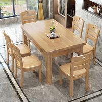Table à manger rectangulaire en bois massif de style chinois pour petit appartement ou hôtel, design moderne et simple en bois massif épaissi, Chine