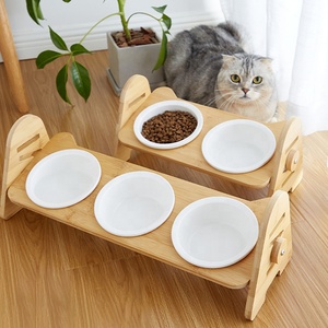 Étagère en bois inclinable de luxe, pour animaux domestiques, grand bol en céramique <span class=keywords><strong>Anti</strong></span>-<span class=keywords><strong>fourmi</strong></span>, surélevé, pour chiens et chats, vente en gros, - Product Image 2