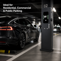 Station de recharge pour véhicules électriques AC de type au sol 14kW 22kW 44kW à double borne avec protection électrique complète