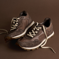 Chaussures décontractées en cuir véritable pour hommes, avec logo personnalisé, semelle souple, lacets, antidérapantes, respirantes, en cuir de cheval vieilli, vente en gros
