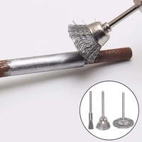 Brosse en forme de T pour outil rotatif Dremel, tige de 2,35 mm, en acier/laiton, pour le décapage, le polissage et l'ébavurage, équipement pour bijoux
