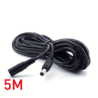 Câble d'alimentation CC noir 5,5x2,1 mm mâle vers femelle, rallonge 5521, boîtier de câble CC