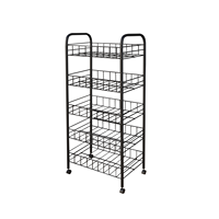 Vente chaude Multicouche Amovible Fil Métallique Présentoir Légumes Stockage Étagère Rack Chariot Chariot
