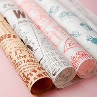 Papier sulfurisé imprimé de haute qualité, papier sulfurisé de qualité alimentaire, matière première, papier d'emballage pour hamburgers