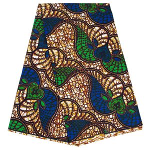 Cire véritable imprimée Afrique Cire BATIK Tissu Vêtements de fête <span class=keywords><strong>Nappe</strong></span> de pique-nique Oreiller ou sac Coton Cire africaine 6 Yards - Product Image 1