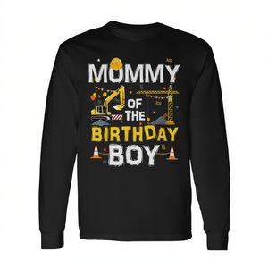 Maglietta a maniche lunghe da donna con stampa 'Mommy Of The Birthday Boy Construction Crew' - Product Image 2
