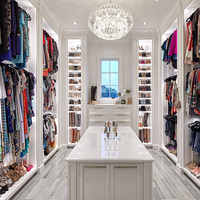 Personnalisé blanc Shaker moderne Walk in Closet Types de Walk in Placard Chambre à coucher Meubles de chambre à coucher Cabinet pour vêtements