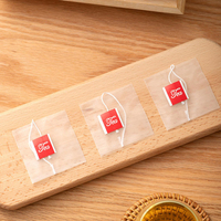 Sachets de thé pyramidaux triangulaires en nylon jetables de qualité alimentaire avec cordon, impression sérigraphique personnalisée du logo