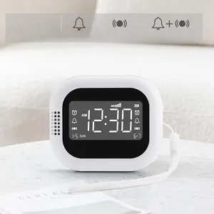 Hiện Đại FM Đài Phát Thanh Phòng Ngủ Giường Đồng Hồ Báo Thức Không Dây Kỹ Thuật Số Đồng Hồ Cạnh Giường Ngủ Đèn Sạc Lắc Rung Shaker Cho Nặng Tà - Product Image 4