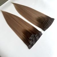 Extensions capillaires Remy vierges à clips invisibles, 100 % cheveux humains, tissage double drawn de luxe européen, permanentées