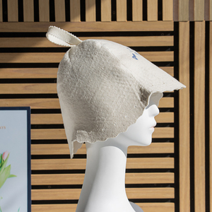 Chapeau de sauna en feutre de laine naturelle de qualité supérieure, avec logo personnalisé, vente en gros, pour spa, banya et hammam - Product Image 5